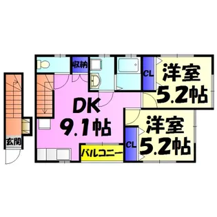 花園ハウスE棟【2階】の間取り