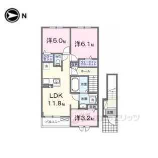 クラール倉治A【2階】の間取り