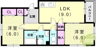 ジーライズ明石二見町【1階】の間取り