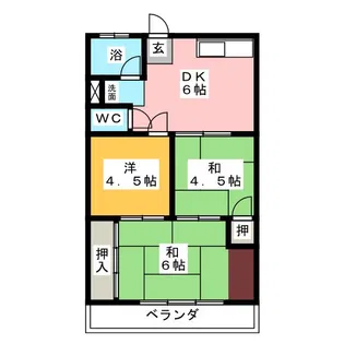 西川ハイツ【1階】の間取り