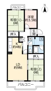 URアミティ学園西町【3階】の間取り