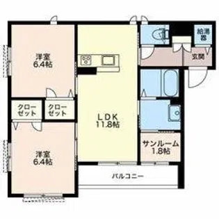 ヴィアソーレ【3階】の間取り