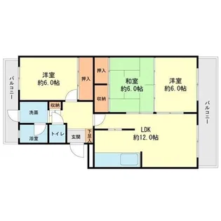 ピースフル板付【4階】の間取り
