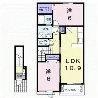 サンパステルD【2階】の間取り