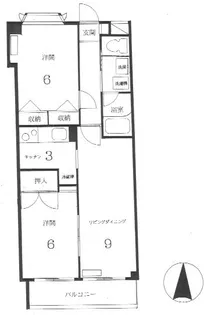 メゾンドリスブラン【2階】の間取り