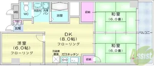 中島丁ハイツ【2階】の間取り