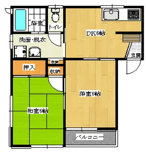 パンプキン八幡原 B棟102号室【1階】の間取り