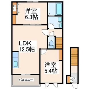 GRANDE ALBERO A棟【2階】の間取り