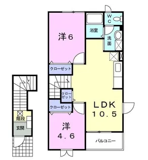 フィオーレK・B【2階】の間取り