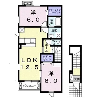 コンフォートF,S【2階】の間取り