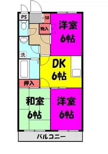 埼玉県春日部市大枝【マンション】の間取り