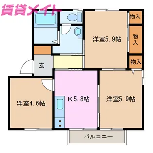 ルミエール777B棟【2階】の間取り