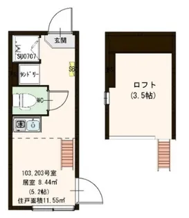 ハーモニーテラス王子【1階】の間取り