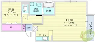 ロータス越路【3階】の間取り