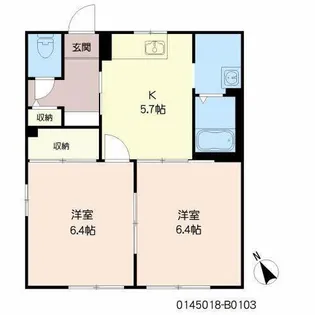 カメリアタウン弐番館【1階】の間取り