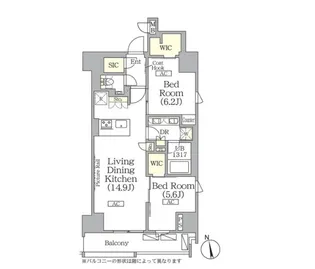 ザ・パークハビオ神楽坂レジデンスSouth【9階】の間取り