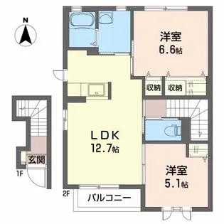 シャーメゾン作町B【2階】の間取り