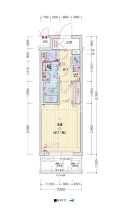 大阪府大阪市城東区東中浜2【マンション】の間取り