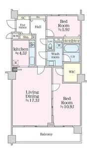 東京都渋谷区東3【マンション】の間取り