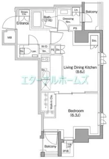 ザ・パークハビオ小石川【3階】の間取り