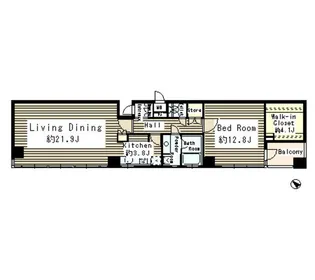 パークルージュ赤坂檜町【13階】の間取り