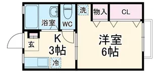 スカイパレスA【1階】の間取り
