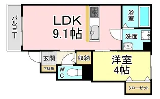 福岡県北九州市小倉南区田原3【アパート】の間取り