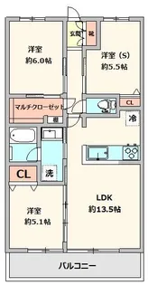 埼玉県川口市西青木2【マンション】の間取り