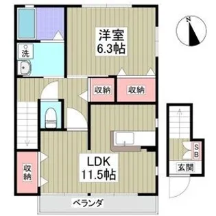 スクエア駅南A棟【2階】の間取り