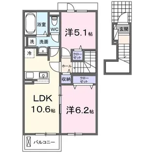 イーストブルー II【2階】の間取り