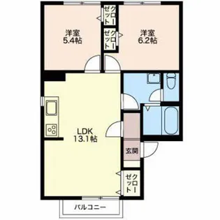 レジデンス青樹A【1階】の間取り