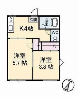 北浦コーポ【1階】の間取り
