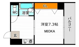 メロディーハイム美章園【8階】の間取り