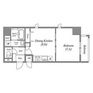 プランドール北浜【8階】の間取り