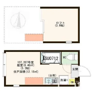 ハーモニーテラス成田東【1階】の間取り