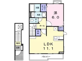 ボア・ソルテC・D【2階】の間取り