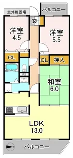 アヴニール出戸【4階】の間取り