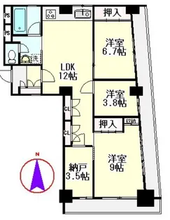 東京都台東区元浅草2【マンション】の間取り