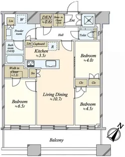 勝どきザ・タワー【31階】の間取り