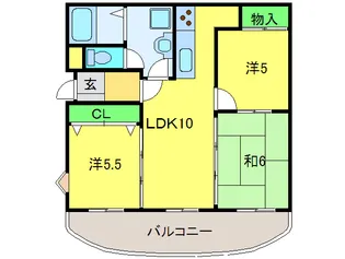 ツイン西尾B【3階】の間取り