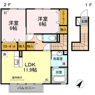プラムQ II棟【2階】の間取り