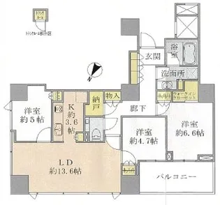 シティタワー新潟【6階】の間取り