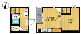 RIZEST長町南【2階】の間取り