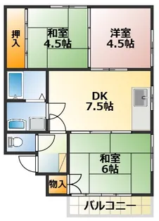 岩永ハイツ【1階】の間取り