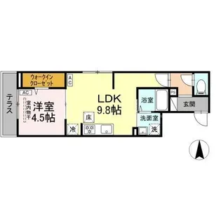 セレスティア谷在家II【1階】の間取り