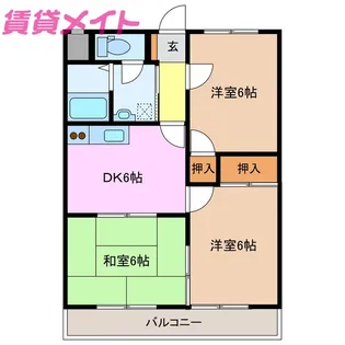 ヴィラスズカ【1階】の間取り