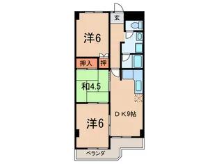 ユニオンハイツ八橋B【2階】の間取り