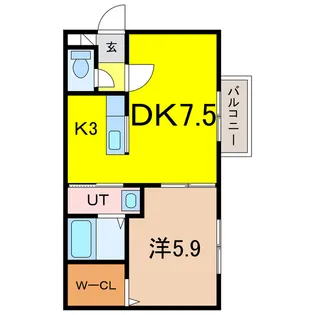 マヌカータcocoII【1階】の間取り