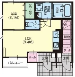 アルトフルス鶴田【1階】の間取り