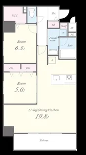 グラン クレイエル 両国【7階】の間取り